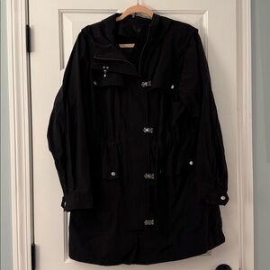 J. Crew Black Hooded Rain Jacket